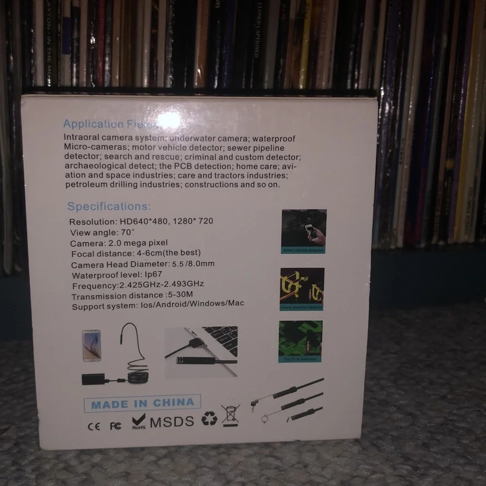 8mm X 5M Endoscope Snake WiFi 720HD Open Box